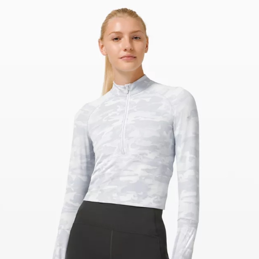 Women's Gray Camo Long Sleeve Top